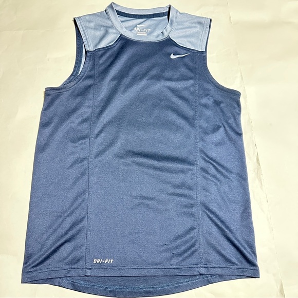 Nike Dri-FIT Sleeveless Blue Athletic Shirt Size S Moisture Wicking Workout - Picture 1 of 7